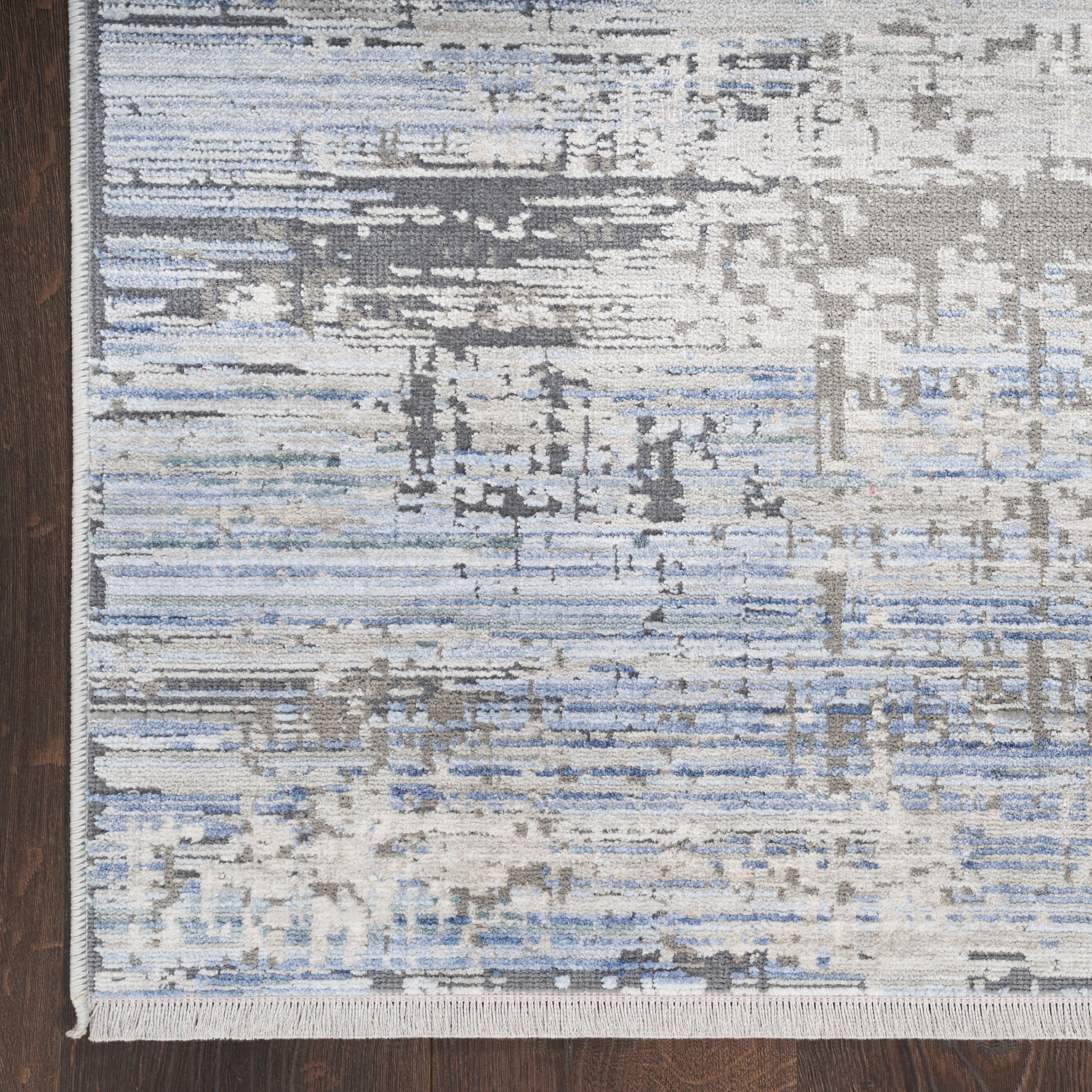 Nourison Abstract Hues ABH02 Grey/Blue Large Rectangle Rug